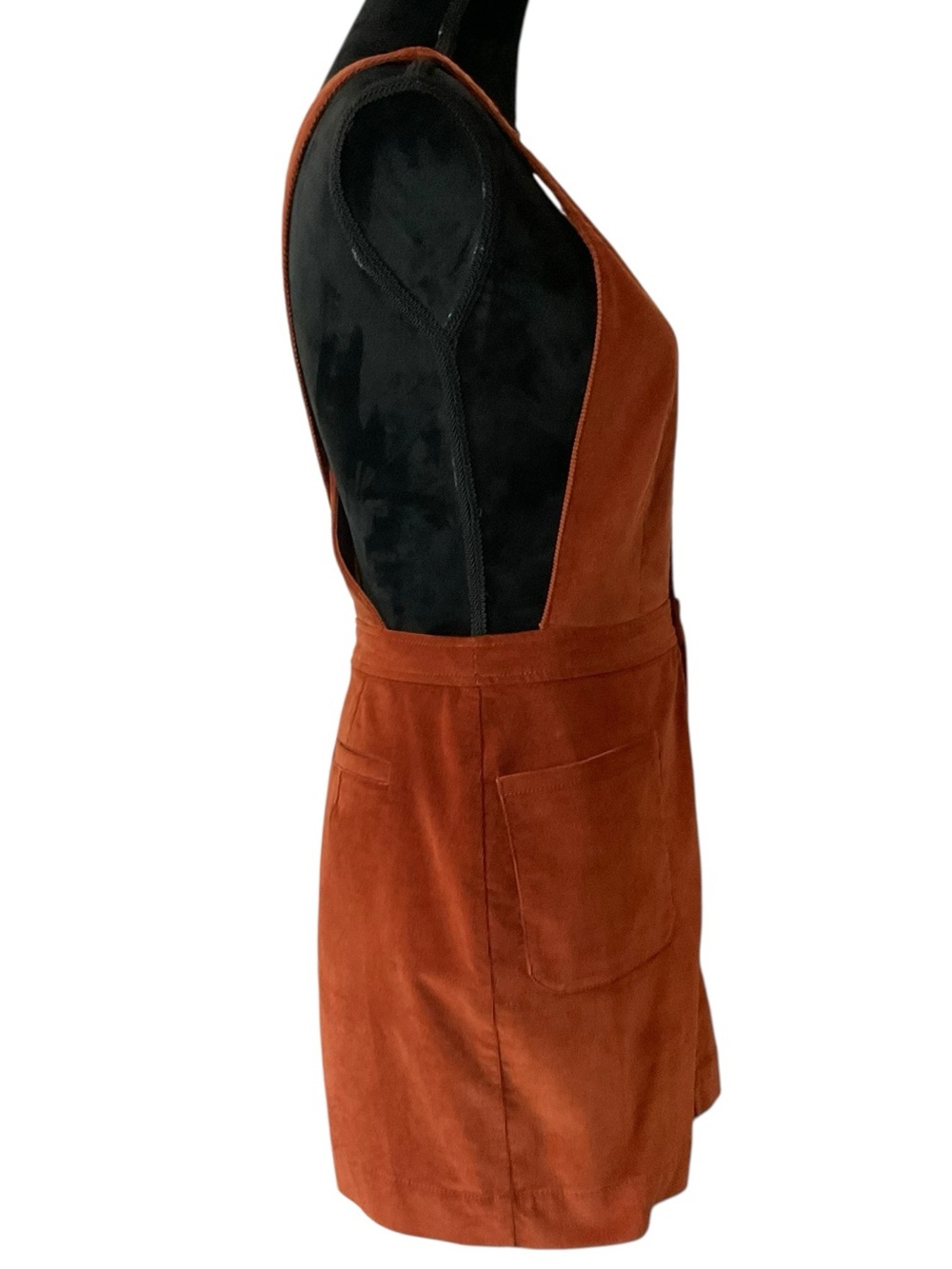 Free People Old School Love Deep V Corduroy Mini Dress in a Taracota Color Size4 - Picture 2 of 4